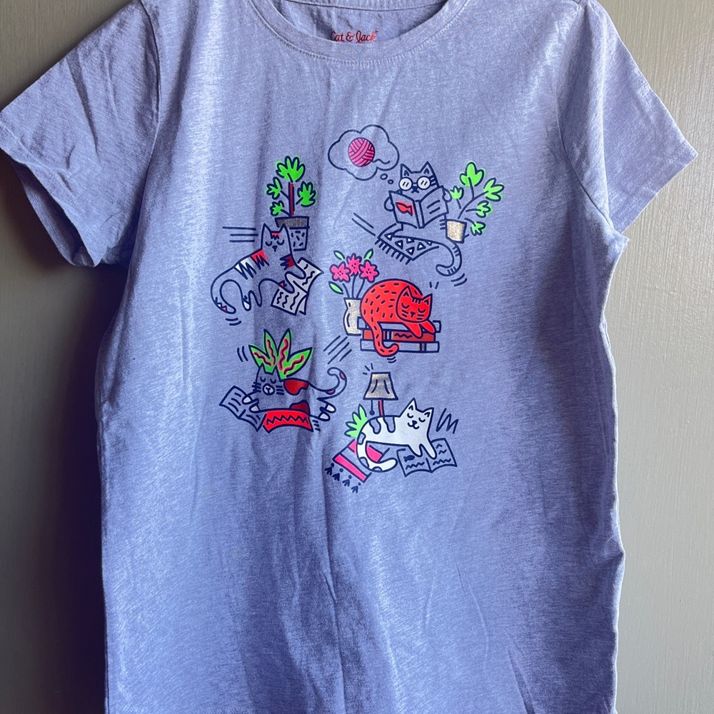 Cat & Jack Kids' Gray Cat Graphic T-Shirt